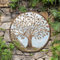DEENZ The Outdoor Living Collection Round Tree Mirror Metal Black Brush Gold Home Decor Wall Art (50 CM)