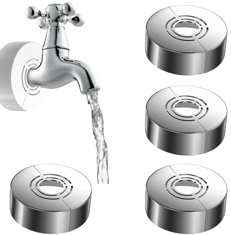 IUSOT 4x Rosette Duscharmatur 3in1, silber für Heizung & Wasserhähne | 3 Größen in 1: Abdeckrosette für Dusche, Heizung & Wasserhähne. 70x30mm, silber. Einfach zu montieren. 4 Stück.