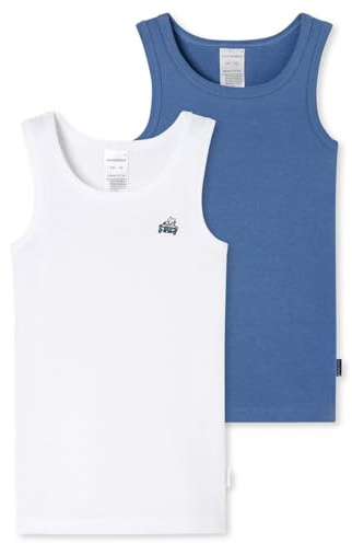 Schiesser Jungen 2 PACK Unterhemd Feinripp Bio Baumwolle Multipack - 100% Organic Cotton - Größe 92 bis 140
