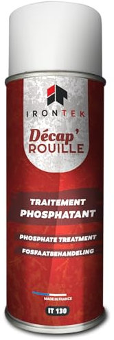 Traitement Anti-Rouille Carrosserie 400ml | IRONTEK | Spray phosphatant, stop corrosion, recouvrable, séchage rapide, multi-supports, entretien facile, protection longue durée, idéal restauration auto