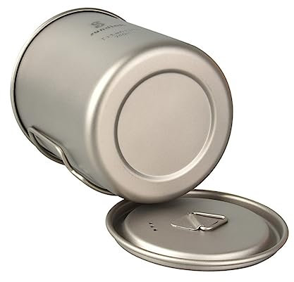 BESPORTBLE Copa De Titanio Portátil 750ml con Asa Plegable Resistente para Camping