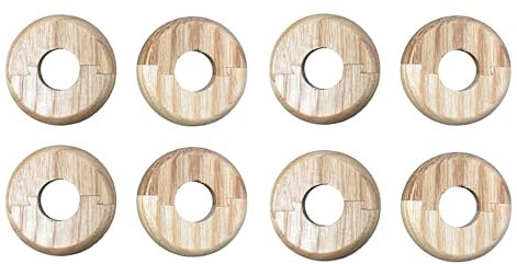 28605 | Easy Fit Radiator Pipe Collars | Solid Oak | for 15mm Pipes | Varnished (8)