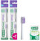GUM SONIC ORTHO Ersatzbürstenköpfe für GUM SONIC ORTHO Schallzahnbürste| Sanft zu Zähnen und Zahnfleisch | 2 x 2 Stück +1 Gratisprobe | Weiß