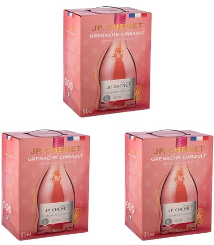 J.P. Chenet - Original Grenache Cinsault Roséwein aus Pays d'Oc, Frankreich - Großpackungen Wein Bag in Box 5l (1 x 5 L) (Packung mit 3)