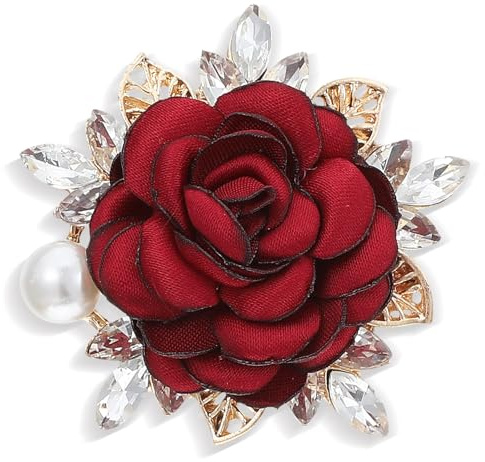 Mabor Broche élégante en forme de rose pour femme et homme, fête de mariage, accessoire de costume