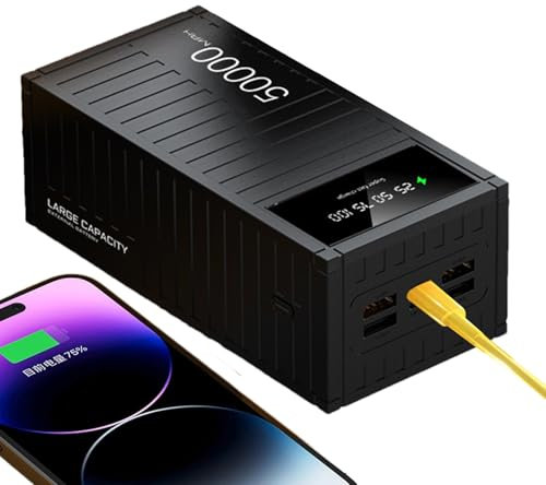 Powers Bank Fast Charging, 50000mAh Capacity 66W Fast Charging Charger, Portable Phone Charger, Multifunctional Energy Bank With LED Display, For Hiking Camping Outdoor