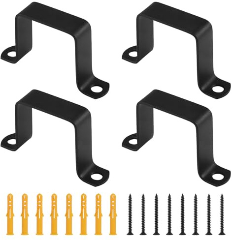 UFURMATE Lot de 4 colliers de serrage carrés en acier inoxydable en forme de U pour tuyau d'eau, clôture de poteau, clôture d'escalier (5,1 cm)