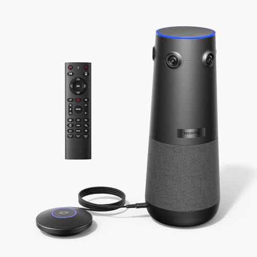 NEARITY 360 Alien 4K Video Conference Camera with Microphone, 8MP Video Conferencing Webcam, 3 AI Modes, 6 Noise Cancelling Mics, Auto Framing, Conference Webcam for PC/Laptop/SmartBoard