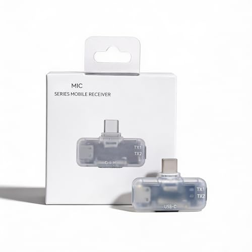CharLok Für DJI Mic Series Handyempfänger, Typ-C-Handy-Adapter, Plug-and-Play, kompatibel mit DJI Mic Mini/Mic 2/Mic 3/Smartphone/PC-Anschluss, USB-C-Adapter