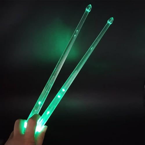 Light Up Drum Sticks – PC, 40,6 x 1,69 cm, rutschfeste LED-Drumsticks, Farbwechsel | Musical Practice Sticks Percussion Zubehör für Kinder, Erwachsene, Band Übung, Stage Shows, Home Training