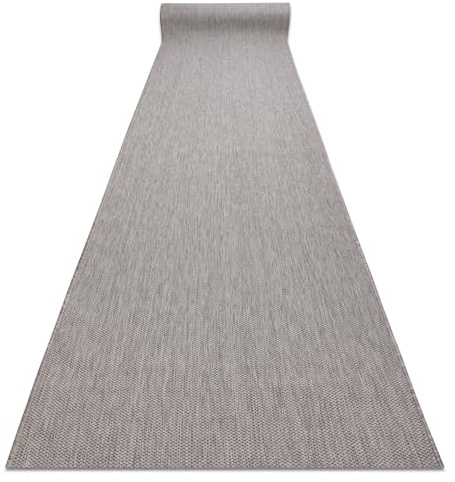 rugsx Teppichläufer SION Sisal Optik, flachgewebter Läufer, strapazierfähig & pflegeleicht, Indoor Outdoor, Küche Flur Balkon Terrasse, grau 120x300 cm