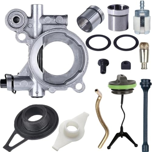 ZAMDOE 503521305 Kit Pompa Olio per Husqvarna 362 362XP 365 365H 371 371XP 372 372XP 385 385XP 390 390XP motoseghe Inclusi: turbina Olio Tubo Olio Condotto Olio bielletta acceleratore Filtro Olio