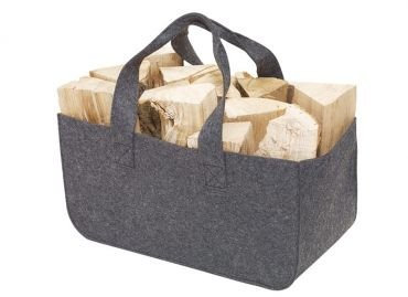 Kaminholz Tasche Filz 50 x 25 x 25 cm Kaminholzkorb Grau