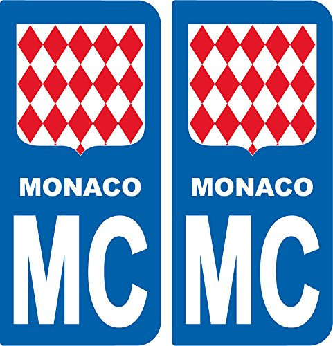 Safefes 2 Aufkleber für Nummernschild, Monaco MC