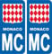Safefes 2 Aufkleber für Nummernschild, Monaco MC