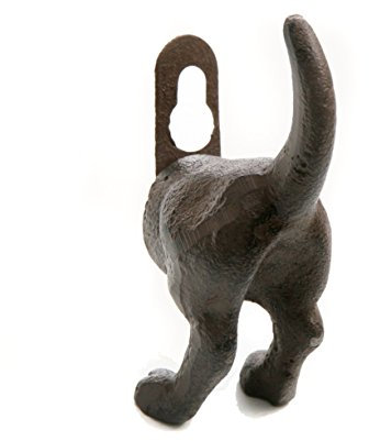 ZARTMANN LIVING Hundehintern Kleiderhaken aus Gusseisen - Hundepo Garderobenhaken Huthaken Wandhaken