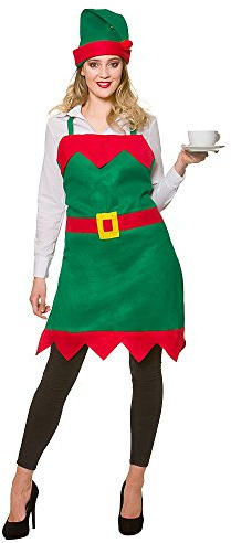 Wicked Costumes Adult Unisex Christmas Elf Apron & Hat - One Size
