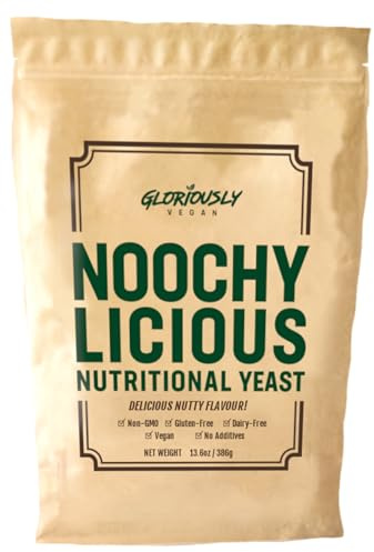 Gloriously Noochy Licious - Premium Vegan Cheese Alternative | Nutritional Yeast Flakes | Non-GMO, Gluten-Free, Dairy-Free, Low-Calorie | Ideal for Vegan Mac & Cheese, Pizza, Sauces & More - 13.6 oz