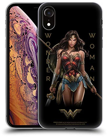 Head Case Designs Offizielle Wonder Woman Movie Typografie Darsteller Kunst Gel Handyhülle Hülle [Militärischer Schutzgrad] Kompatibel mit Apple iPhone XR