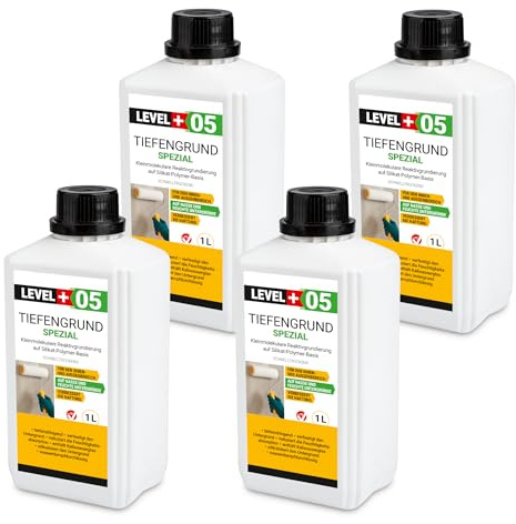 LEVEL PLUS 4L Tiefengrund Spezial SILIKATPOLYMER SCHNELL TROCKNEND Grundierung Tiefgrund Kaliwasserglas RM05