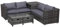 Outsunny 4 Pieces Rattan Garden Furniture Set, 4 Seater Corner Sofa Set with Storage Box, 2 Drawers Coffee Table, Loveseats with Cushions, Wicker Garden Conservatory Furniture for Balcony, Grey