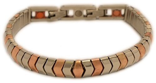 Flex Edelstahl Energie Magnetarmband Energetix 4you 1781 flexibel Magnetix Retro Design 1912 Bicolor Kupfer Silber Größe M L XL