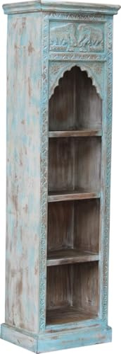 Aufwendig verziertes Bücherregal im Vintage Look, Holz, antik, Modell 37