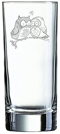Geschenke-Macher Eulen wahlweise mit Wunschname Longdrinkglas (Eulen)