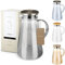 ACQUA DI AMALFI® Glaskaraffe | Wasserkaraffe 2 Liter mit Edelstahl/Bambus Deckel | Wasserkrug mit Fruchteinsatz | Auslaufsicher | Karaffe auch als Teekanne (BLACK/STEEL)