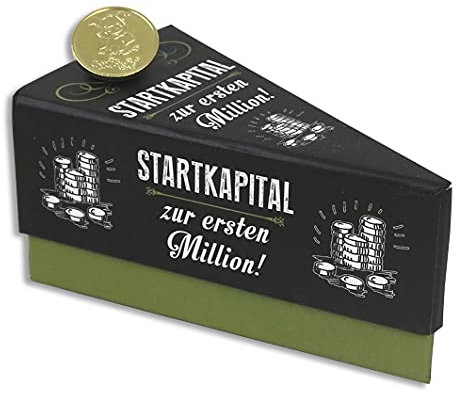 KAMACA Geschenkschachtel Tortenstück für Geldgeschenke kleine Geschenke Präsente Männer Geschenkverpackung Geld Gutschein Geburtstag (Geschenkschachtel Startkapital zur ersten Million)