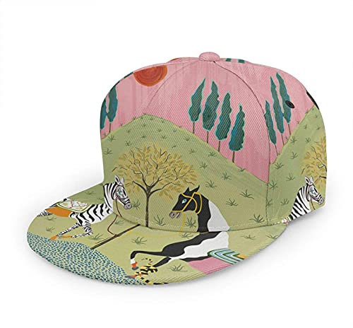 Oaieltj Unisex Baseball Cap Herren Damen Einstellbare Snapback Trucker Hat Mode Hip-Hop Baseball Cap, Zebra Pferd, One size