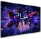 Feeby 3-teilig Bild auf Vlies Leinwand 90x60 cm Spiele Gaming Für den Gamer Kunstdruck Modern Wandbilder Deko Flur Wohnzimmer Hand Abstraktion PLAY Violett