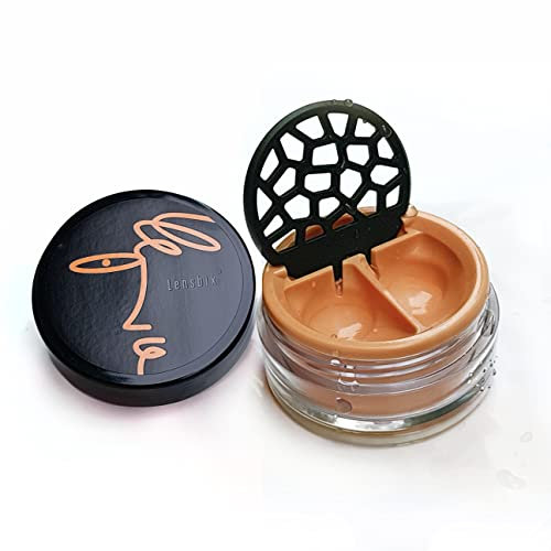 Lensbix Kontaktlinsenbehälter Faceline. Das Innovative Geschenk für Linsenträger mit Lineartmotiv in Bonbonfarben. (Apricot No.14)