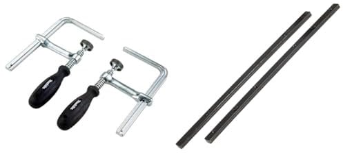 Makita 194385-5 Schraubzwinge 1 Paar (2 Stück), Silber, 5 x 160 mm & Führungsschienenverbinder