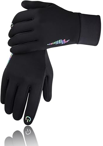 SIMARI Kids Winter Gloves with Touchscreen, Water-Resistant, Warm Thermal, Windproof for Boys Girls Toddler, Gloves for Cold Weather Cycling Running Snow Ski Football Soccer Hiking Camping (Black M)