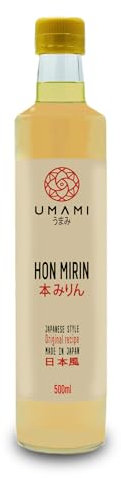 Umami Japanese Hon Mirin 500ml - Fabriqué au Japon avec du riz japonais - fermenté dans des fûts en bois pendant de longues périodes