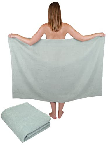 Betz 2 Stück Maxi Duschtücher XXL Badetuch Duschtuch Größe 100x150cm Berlin Farbe Jade - Berlin