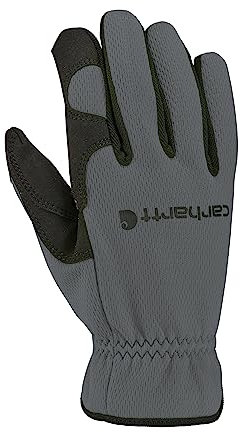 Carhartt Herren-Handschuhe, thermisch gefüttert, hohe Geschicklichkeit, offene Manschette, Grau, Größe XL, Grau