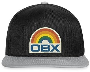 Spreadshirt Outer Banks OBX Regenbogen-Logo Snapback Cap, One Size, Schwarz/Grau