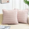ZWJD 2er Set Kissenbezug 50x50 Kordsamt Sofakissen Weiche Kissenhülle Boho Kissenbezüge Dekokissen Moderne Kissen Deko für Couch Schlafzimmer Zuhause Auto Dekor Zierkissenbezüge Rosa