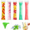 Eis am Stiel,Wassereis Tüten Eisformen,Wegwerf Eis Pop Form,Einweg-Eisbeutel mit Reißverschluss,Hausgemachte Snack,DIY Joghurt Sticks Frucht Smoothies,Eis Pop Form mit Trichter,50 Stück(5.5 x 28 cm)