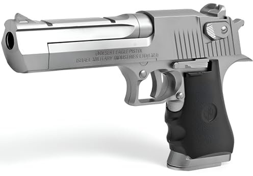 B.W. Softair Gun Airsoft Pistole | Desert Eagle - Silber | 21,5cm. Inkl. Magazin & unter 0,5 Joule (ab 14 Jahre)