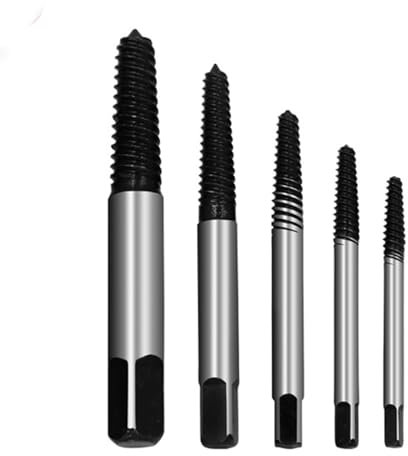 extracteur de vis professionnels [5 pièces en HSS 4241] - tourne a gauche, extracteur vis, extracteur de vis cassée, extracteur ecrou antivol, extracteur, extracteu de boulon, tournevis a frapper