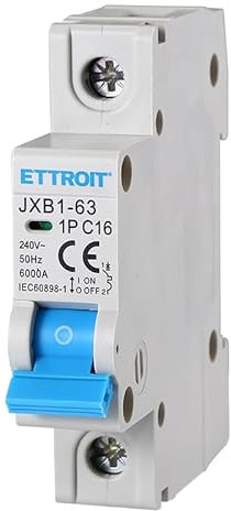 ETTROIT INTERRUTTORE MEGNETOTERMICO PER BARRA DIN 1 MODULO 1P 240V CURVA C 6KA 16A