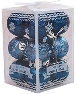 Baumschmuck Weihnachten Weihnachtskugeln weiß rot 12 Stück Weihnachtsbaum Weihnachtskugeln Dekorationen Kugeln Party Hochzeit Ornament Kisten Für Getränkeregal Weihnachtsdeko Deko & (Blue, One Size)