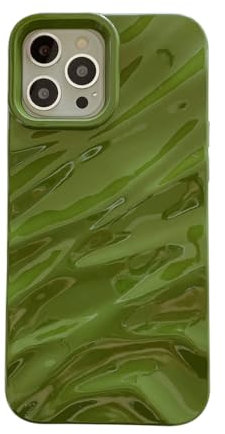 miyonsin Cover per iPhone XR, Cover Case in Silicone 360 Gradi Antiurto Case 3D Modello di Increspature dell'Acqua Fronte Retro Doppia Faccia Custodia per iPhone XR, Verde