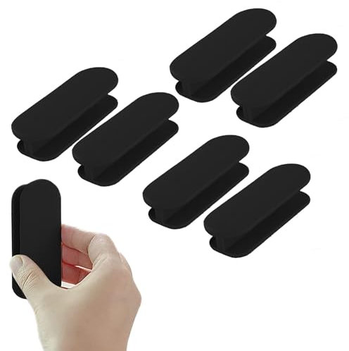 KARELLS Kunststoff Möbelgriff, 6 Stück Klebe Griffe, Balkontürgriff, Griff Zum Kleben, Mühelos Selbstklebende Türgriffe, Türgriff Zum Kleben, Balkontürgriff Kleben, Griff Balkontür Außen, Schwarz