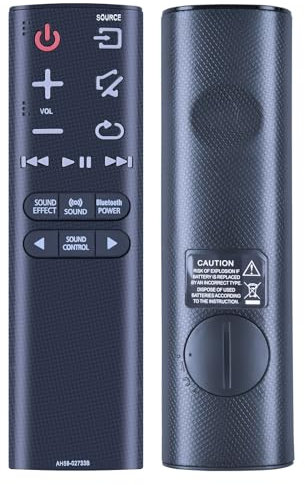 TCNOUMT New Replacement for Samsung Soundbar AH59-02733B Remote Control Compatible with HW-K335 HW-K350 HW-K430 HW-K450 HW-K470/EN HW-K650 HW-K651/XY HW-J4000 PS-WK450 HW-KM36 HW-KM37 HW-KM39
