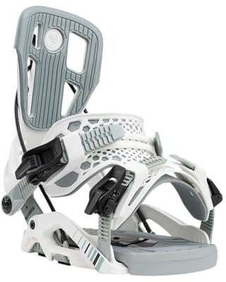 Nidecker Flow Fuse Snowboard Bindungen – weiß – Speed-Entry Fusion PowerStrap & glasfaserverstärkte Nylon-Grundplatte – Größe M