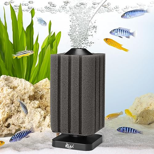 AQQA Filtro in spugna per acquario, filtro sommergibile per acquario, filtro interno ultra silenzioso per l'allevamento di gamberetti, con spugna di ricambio (S per 15-120 L)